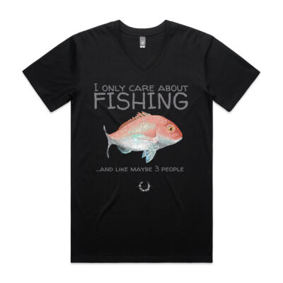 I Only Care About Fishing - AS Colour Mens Staple V Neck Tee Thumbnail